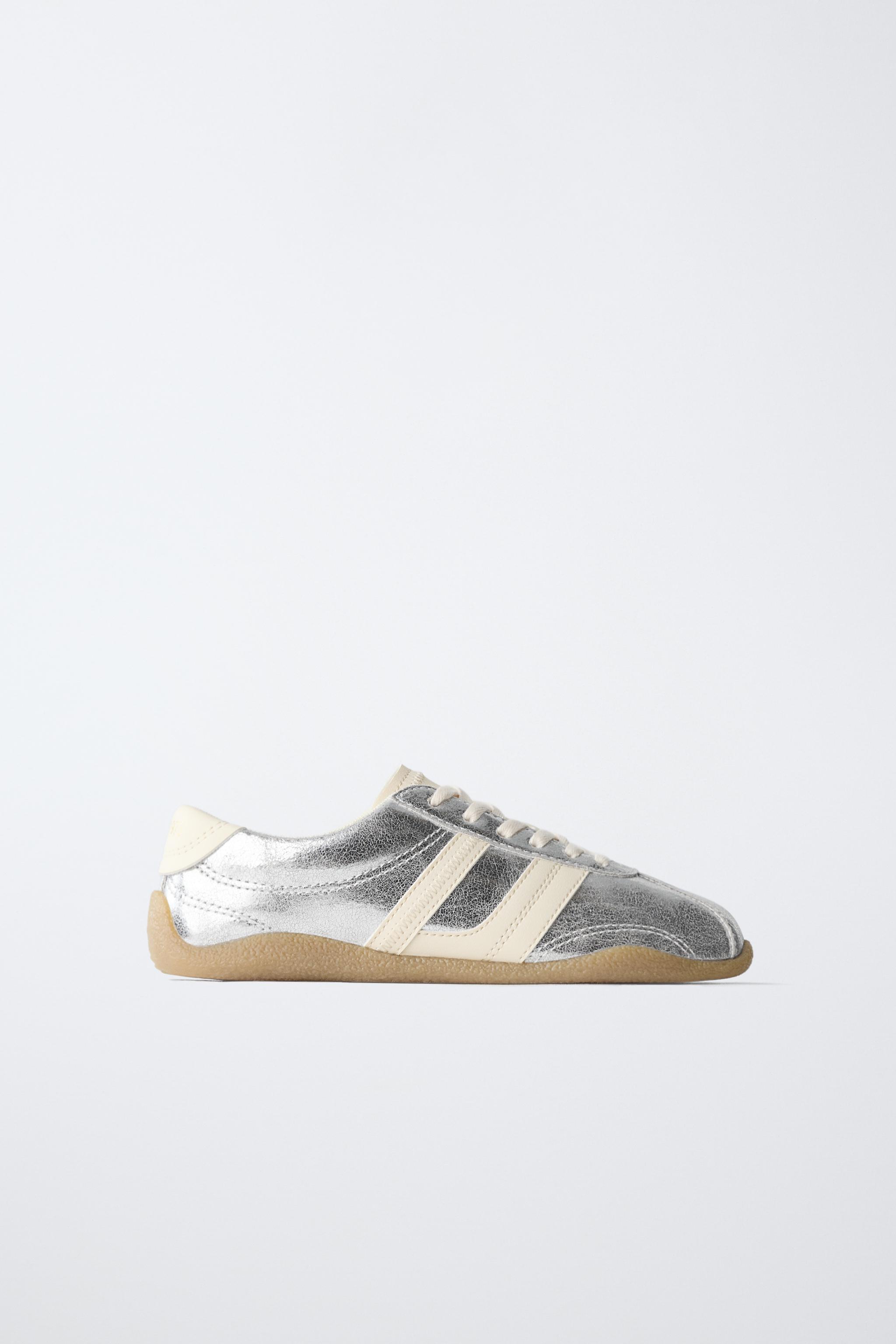 さら METALLIC SNEAKERS - Silver | ZARA United States