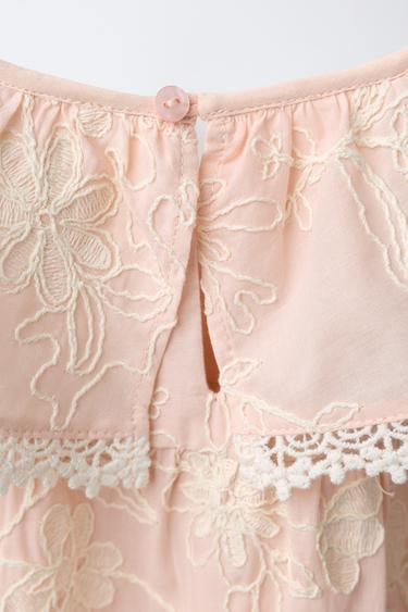 ROBE À FLEURS BRODÉES - Rose de Zara - Image 3