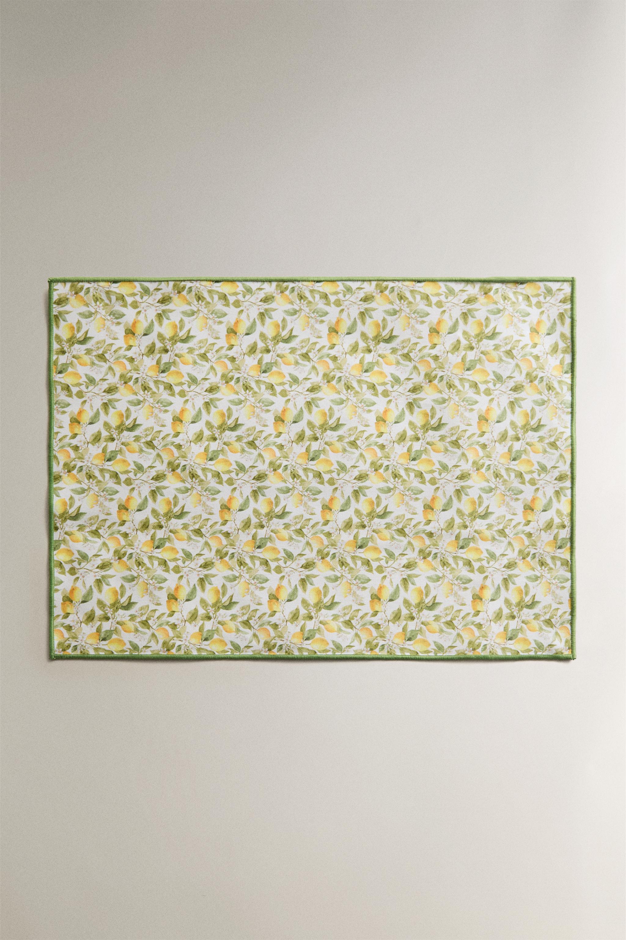 LEMON RESIN-COATED COTTON PLACEMAT — Greenish (alternate view)