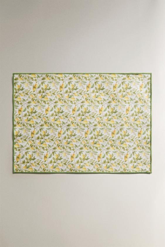 RESIN-COATED LEMON PRINT COTTON PLACEMAT - مخضر الخاص بـ Zara - صورة 0