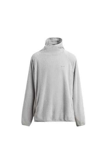 TEXTURED FAUX FUR HOODIE - Oyster-white by Zara
