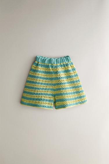 KINDER-BERMUDA STRAND HÄKELEI - Limettengrün von Zara - Bild 0