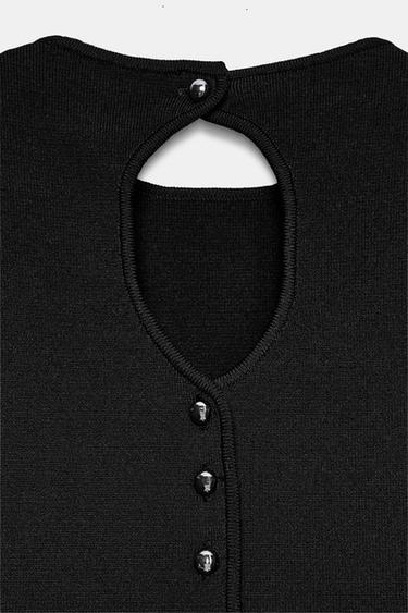 TOP EN MAILLE PÉPLUM - Noir de Zara - Image 6