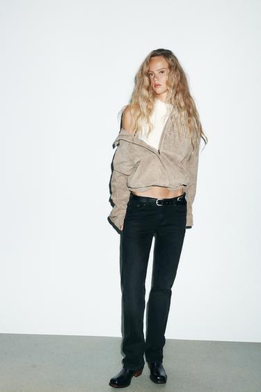 Zara LOW RISE STRAIGHT JEANS TRF - Black