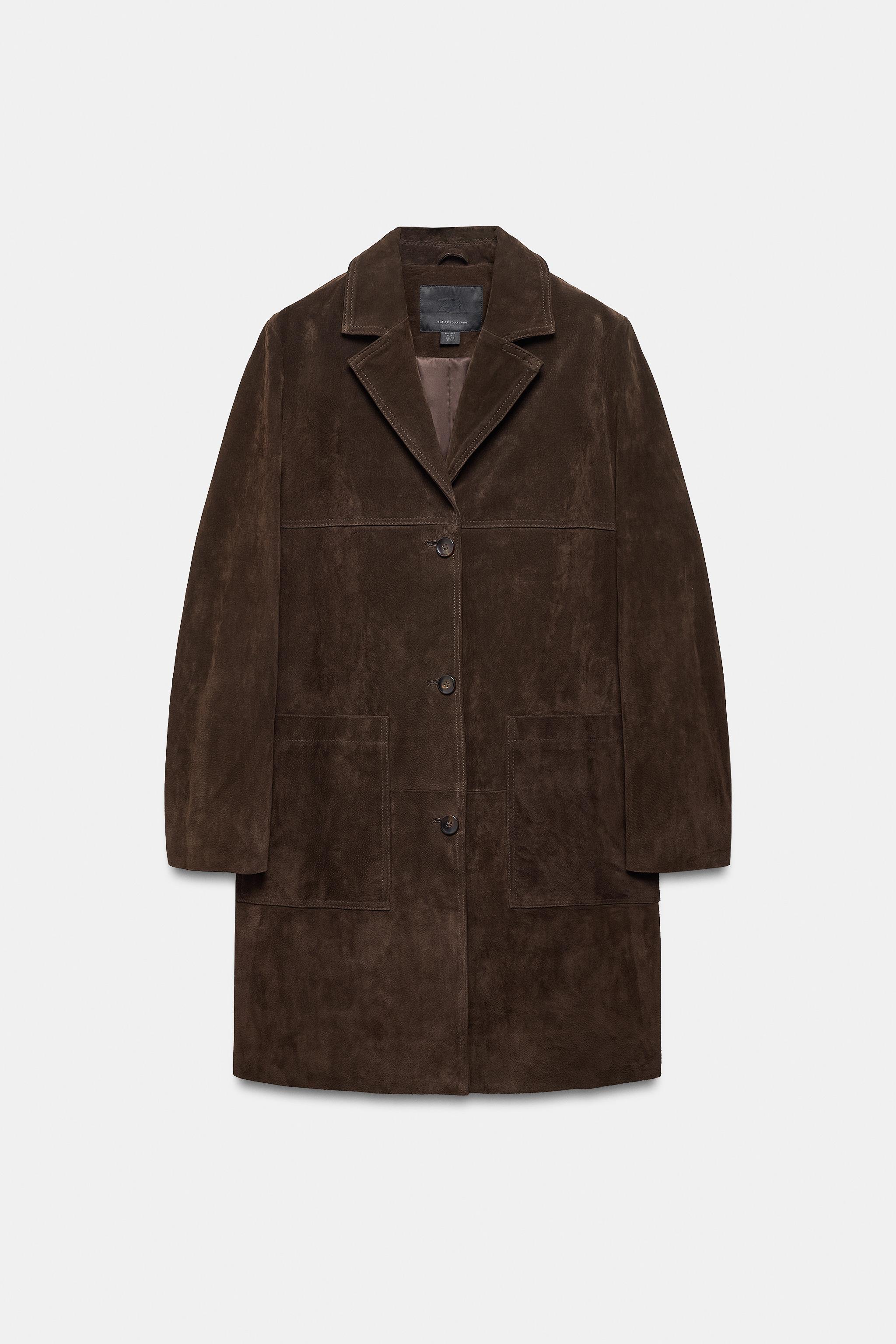 100% SUEDE LEATHER COAT ZW COLLECTION LIMITED EDITION