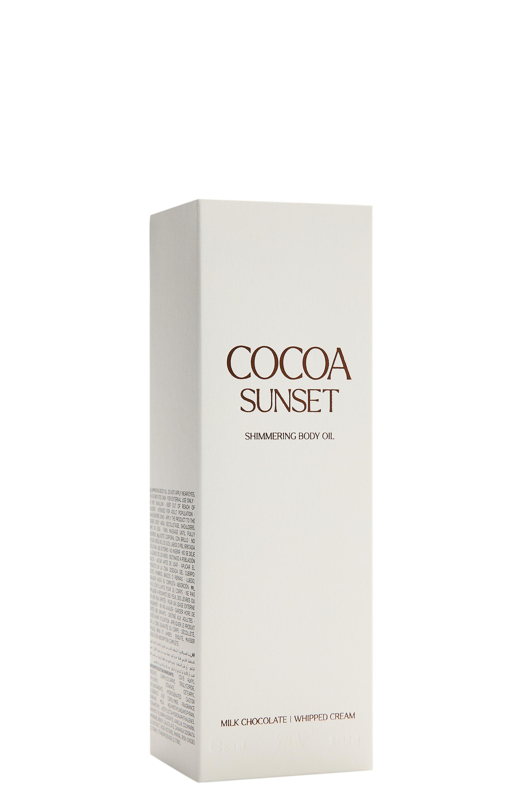 COCOA SUNSET SHIMMERING BODY OIL 100 ML (3.4 FL. OZ). — TINTED LEATHER