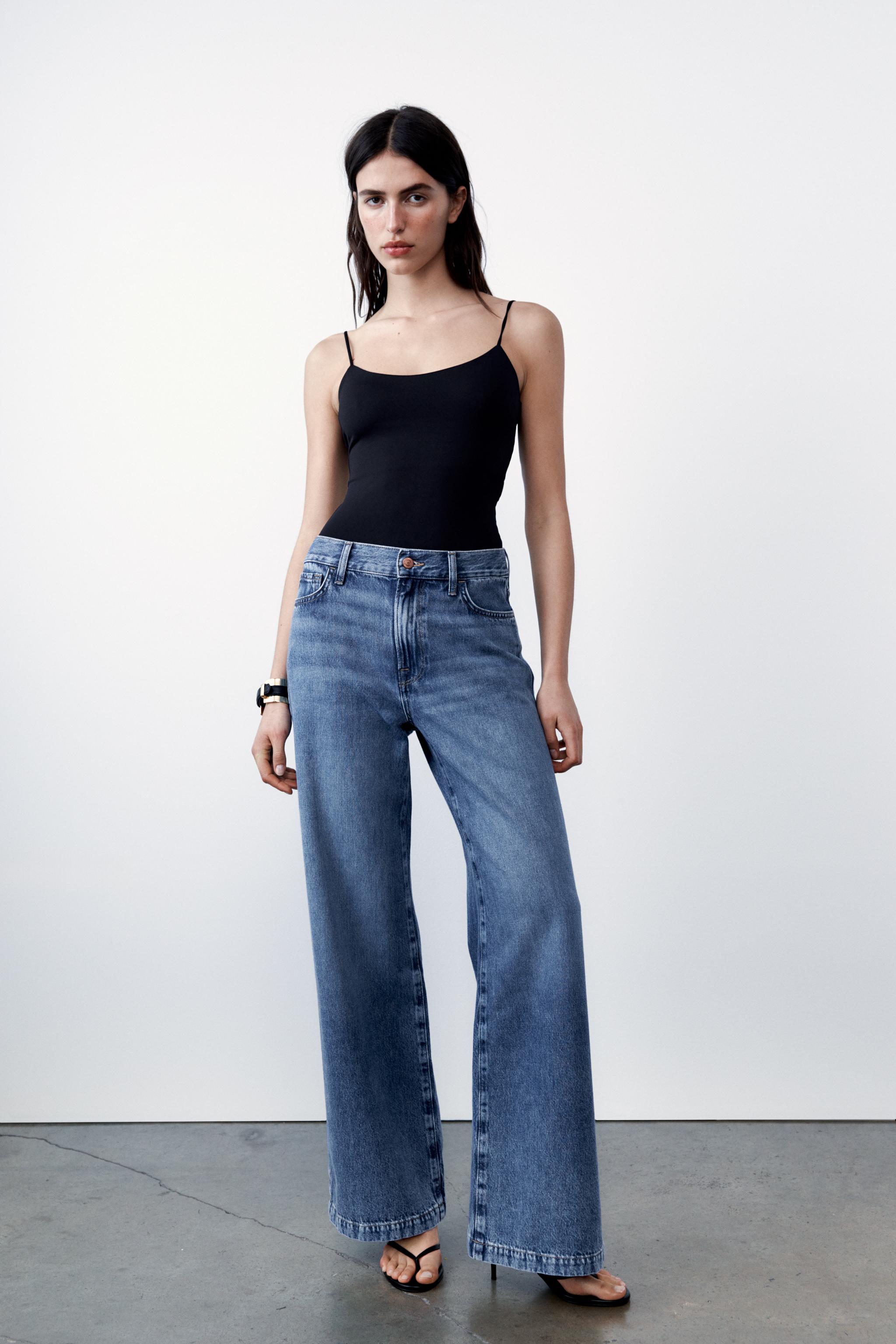 Z1975 HIGH RISE WIDE LEG JEANS - Mid-blue