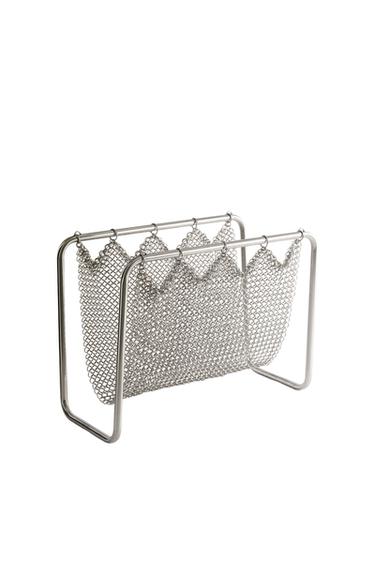 PORTE-REVUES EN MÉTAL ET RÉSILLE - Argent de Zara