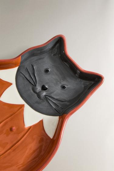 CHILDREN'S STONEWARE HALLOWEEN CAT PLATE - Multicoloured de Zara - Image 2