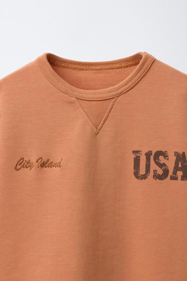 INTERLOCK SLOGAN T-SHIRT - Orange by Zara - Image 2