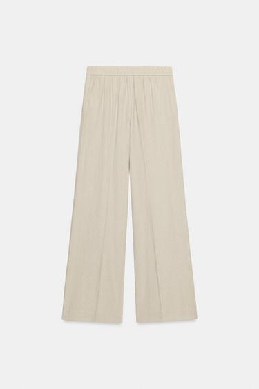 PANTALON DROIT LIN - Beige clair de Zara - Image 10