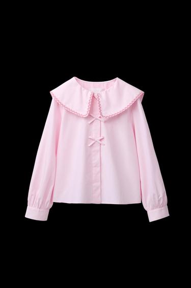 CAMISA CUELLO BOBO ONDULINA - Rosa de Zara - Imagen 0