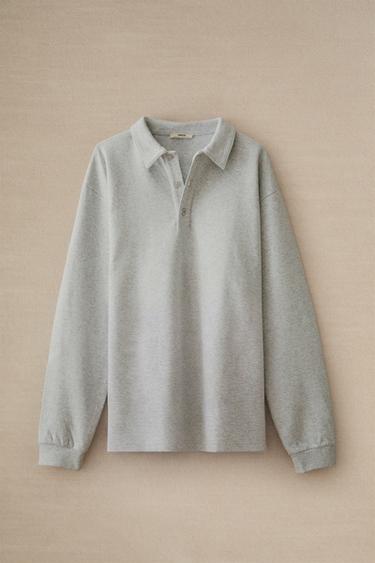 COTTON POLO SHIRT - Grey by Zara - Image 4
