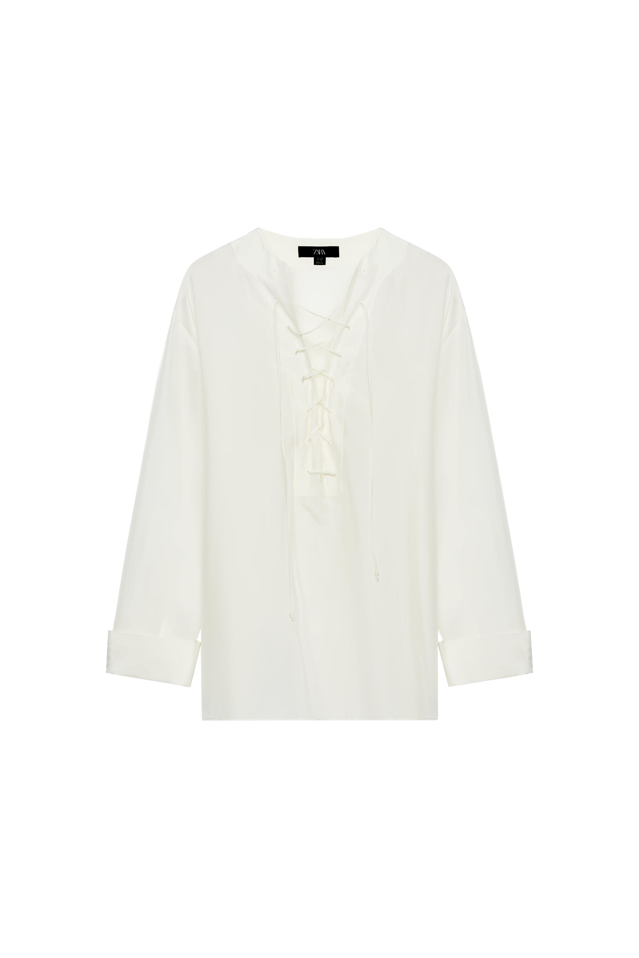 シルク織絵 100% SILK SHIRT ZW COLLECTION - Ecru | ZARA United States