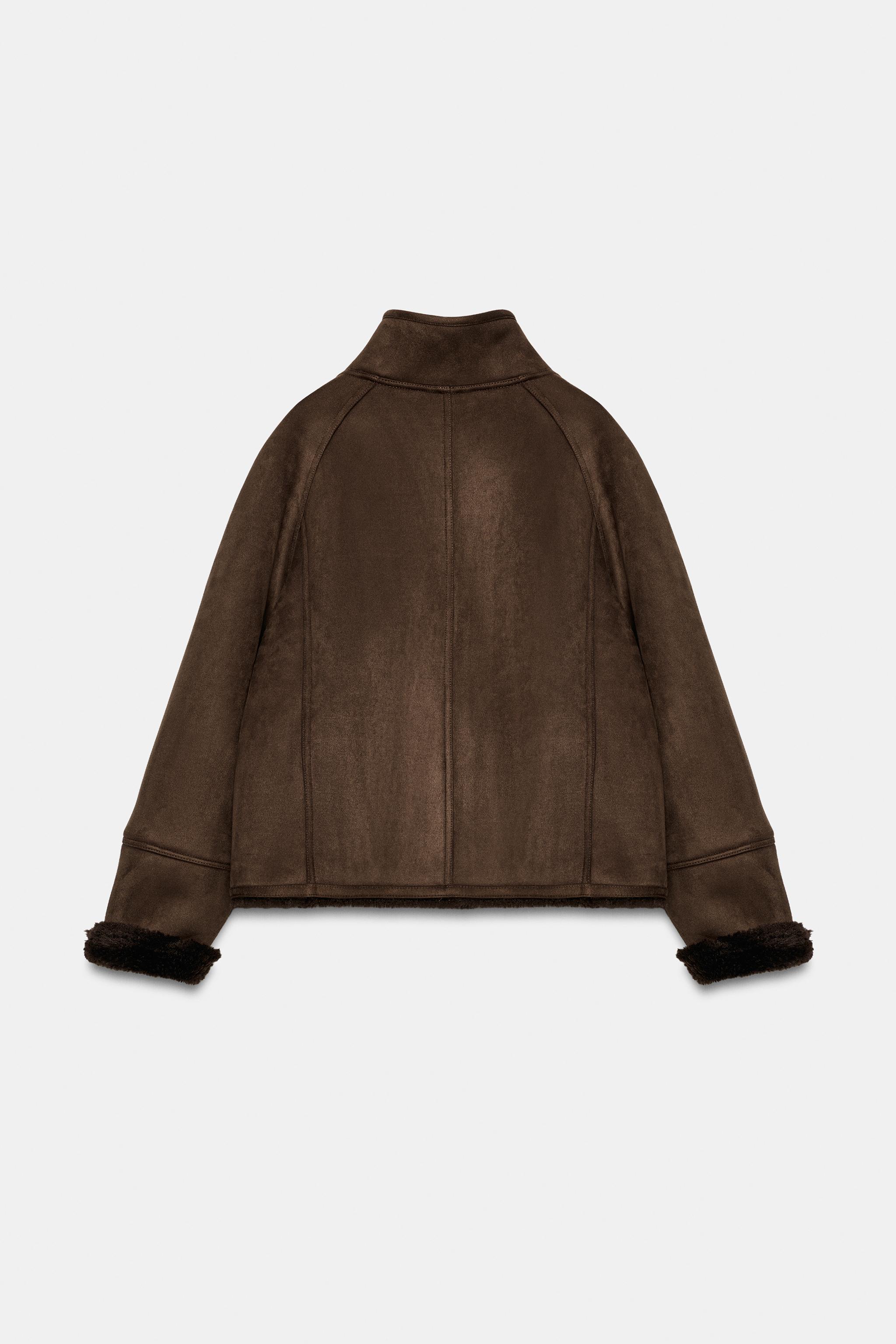ZWコレクション コンビフェイクファージャケット - ブラウン | ZARA