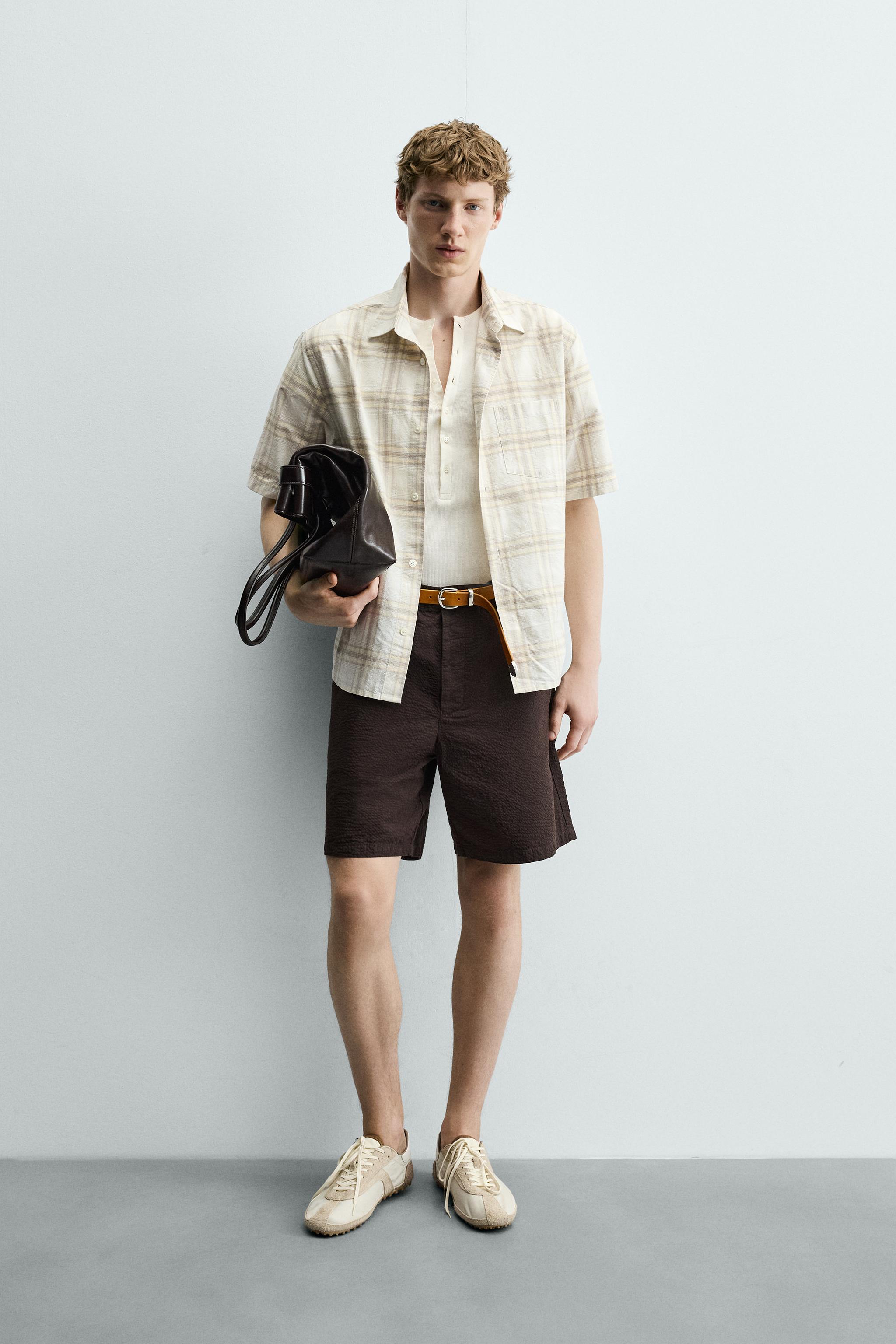 REGULAR FIT SEERSUCKER SHORTS
