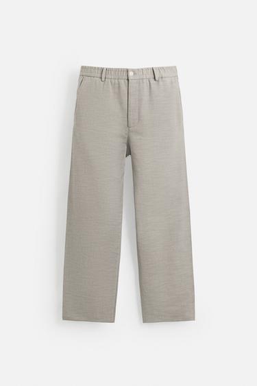 TEXTURED REGULAR FIT TROUSERS - Mink by Zara