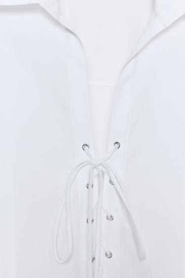 CHEMISE AJUSTÉE EN POPELINE - Blanc de Zara - Image 6