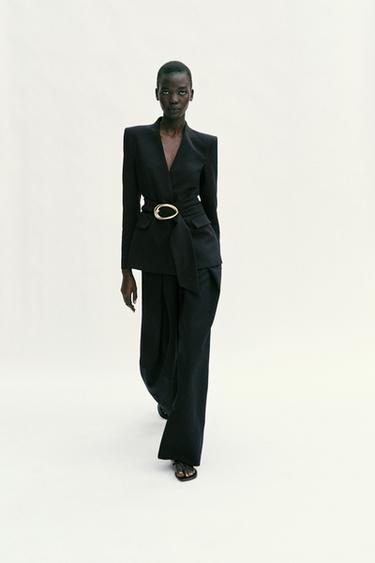 HIGH-WAIST DARTED TROUSERS - Black by Zara - Image 5