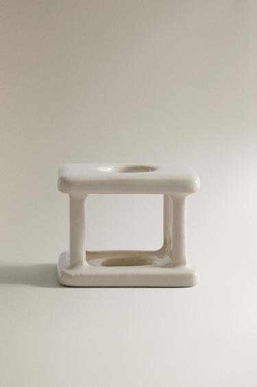 PORTE-BROSSE À DENTS CÉRAMIQUE BLANCHE - Écru de Zara