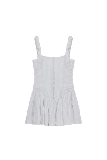 SHORT EMBROIDERED VOLUMINOUS DRESS