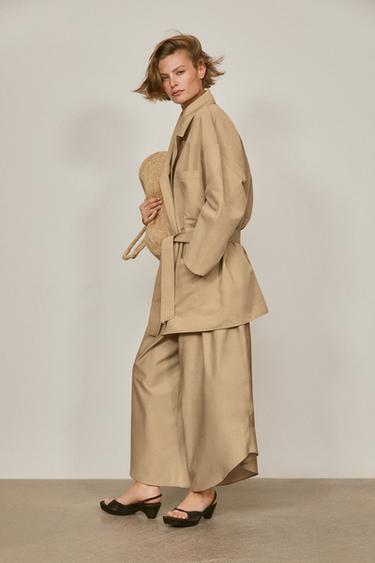 Zara Oversize linen cotton jacket - LIMITED EDITION - Beige - Image 0