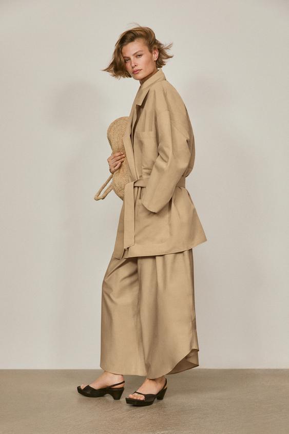 Oversize cotton and linen jacket - LIMITED EDITION from Zara - $420