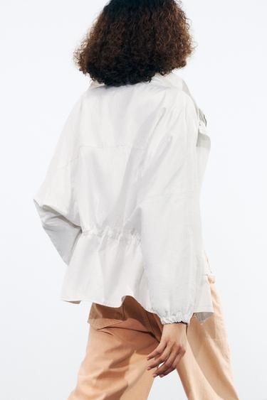 BLOUSON OVERSIZE À POCHES ZW COLLECTION - Blanc cassé de Zara - Image 2