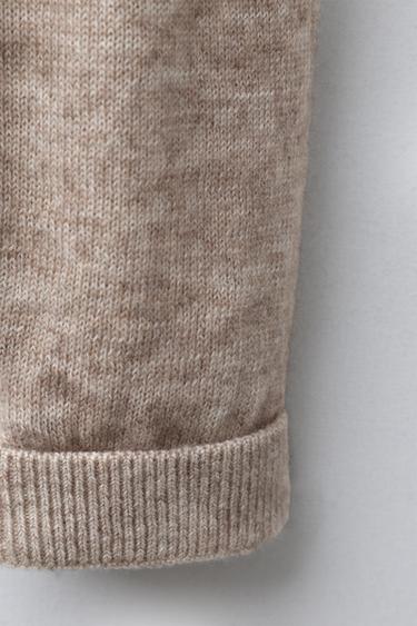 WOOL AND CASHMERE SAROUEL TROUSERS - Tan marl by Zara