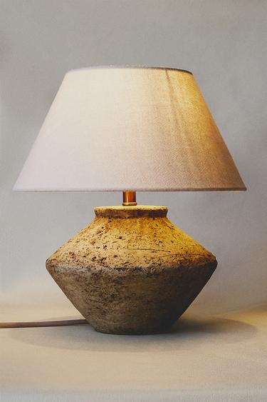 ЛАМПА З КАМ’ЯНОЮ ОСНОВОЮ - екрю/білий Zara