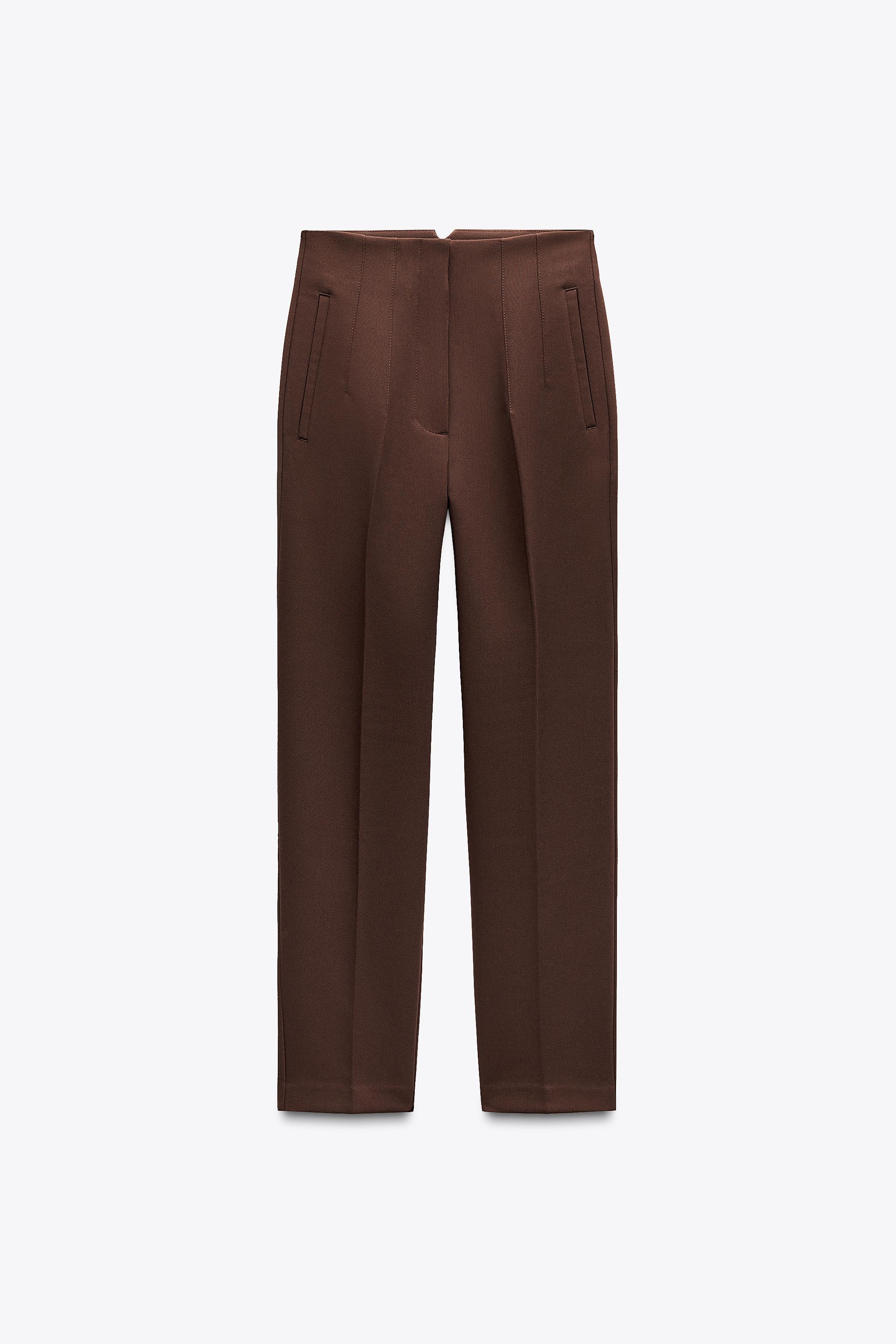 PANTS WITH A HIGH WAIST - Oyster-white | ZARA United States