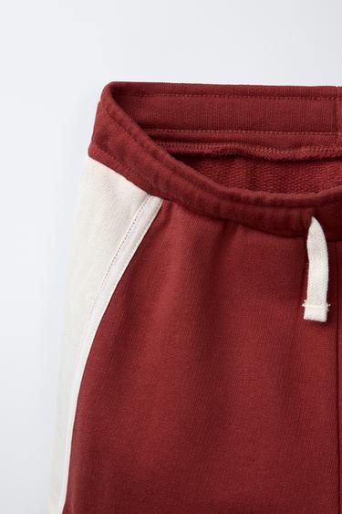 EMBROIDERED PLUSH BERMUDA SHORTS - Burgundy by Zara - Image 2