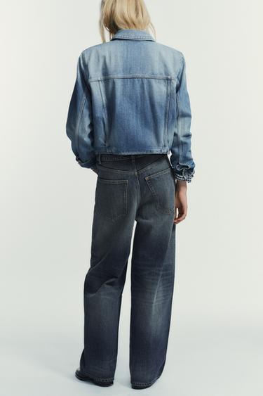 TRF FOLDED WAIST MID-WAIST JEANS - Blue by Zara - Image 4