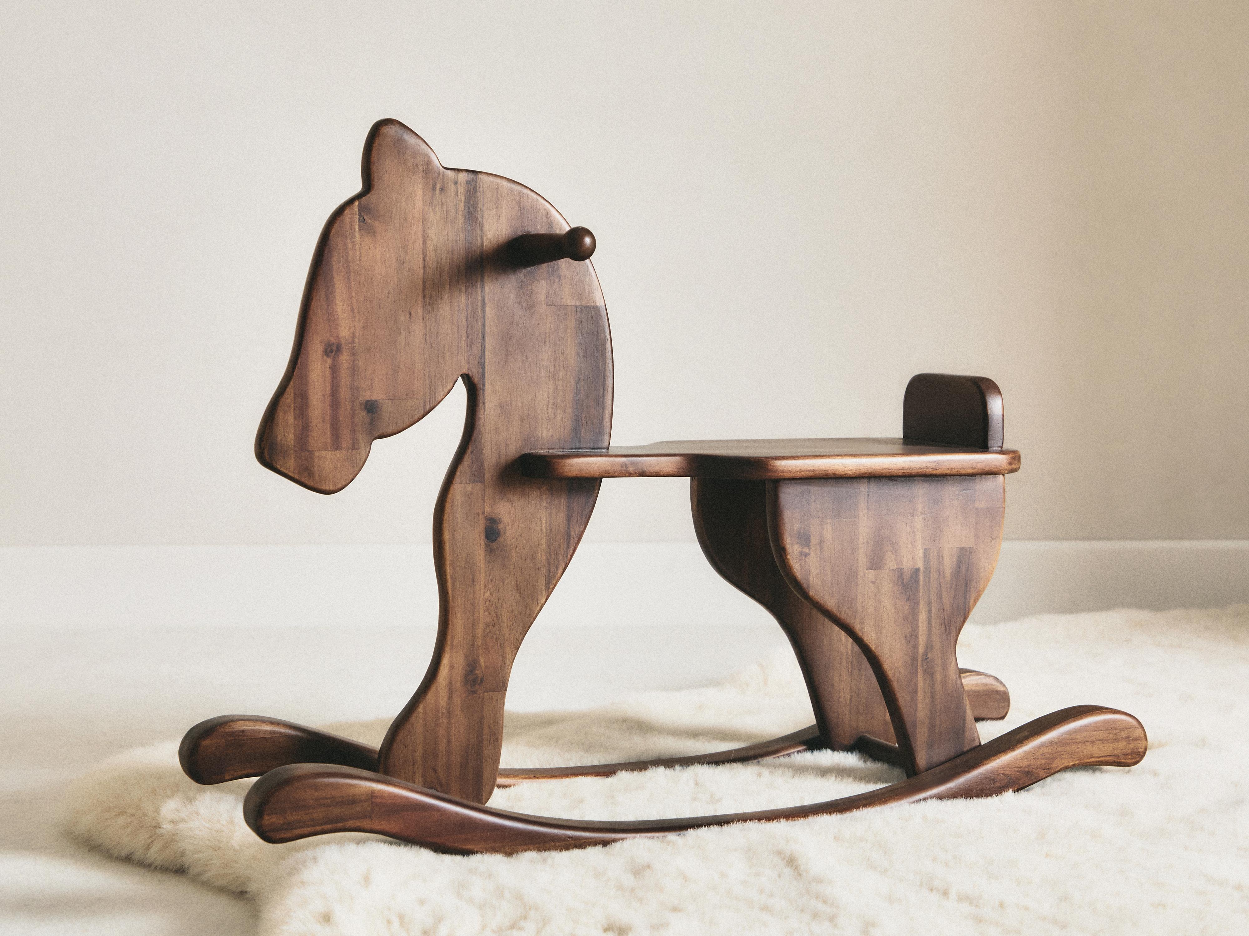 KIDS' ROCKING HORSE TOY — Brown