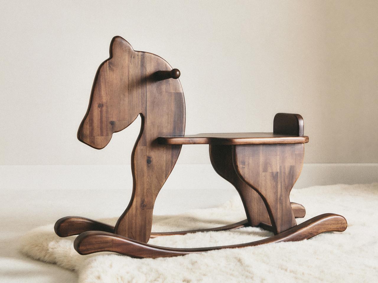KIDS' ROCKING HORSE TOY — Brown