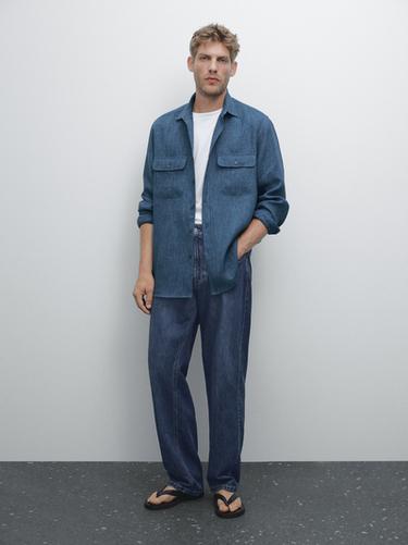 Zara Regular fit faded shirt - Blue - Image 0