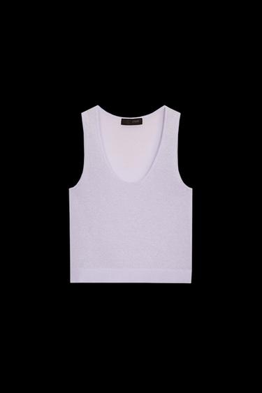 Zara FINE KNIT TOP - Mauve - Image 0