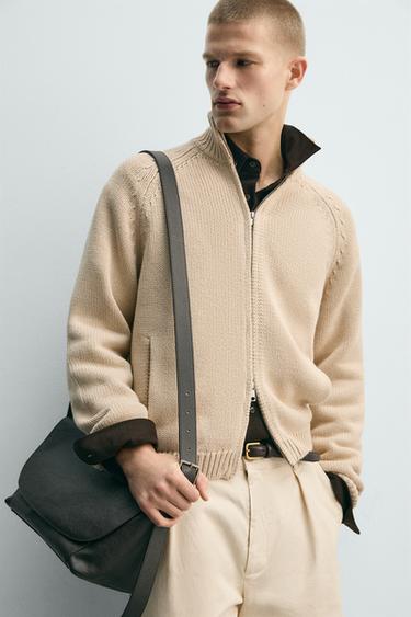 WASHED TEXTURED KNIT CARDIGAN - Ecru by Zara - Image 4