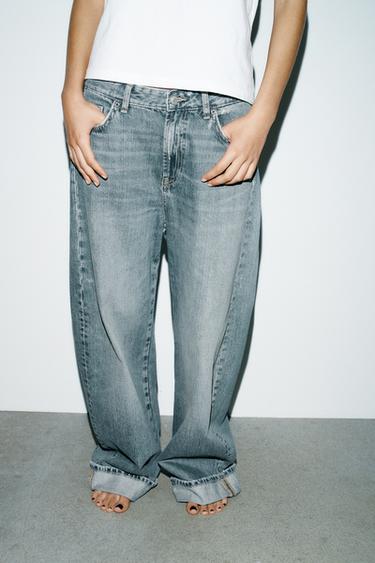 JEANS TRF BAGGY FOLDED ΜΕΣΗ ΜΕΣΗ - Μπλε του Zara