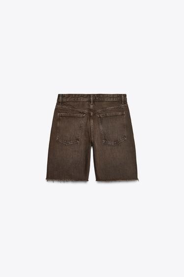 BERMUDA DENIM TRF TIRO MEDIO - Marrón de Zara