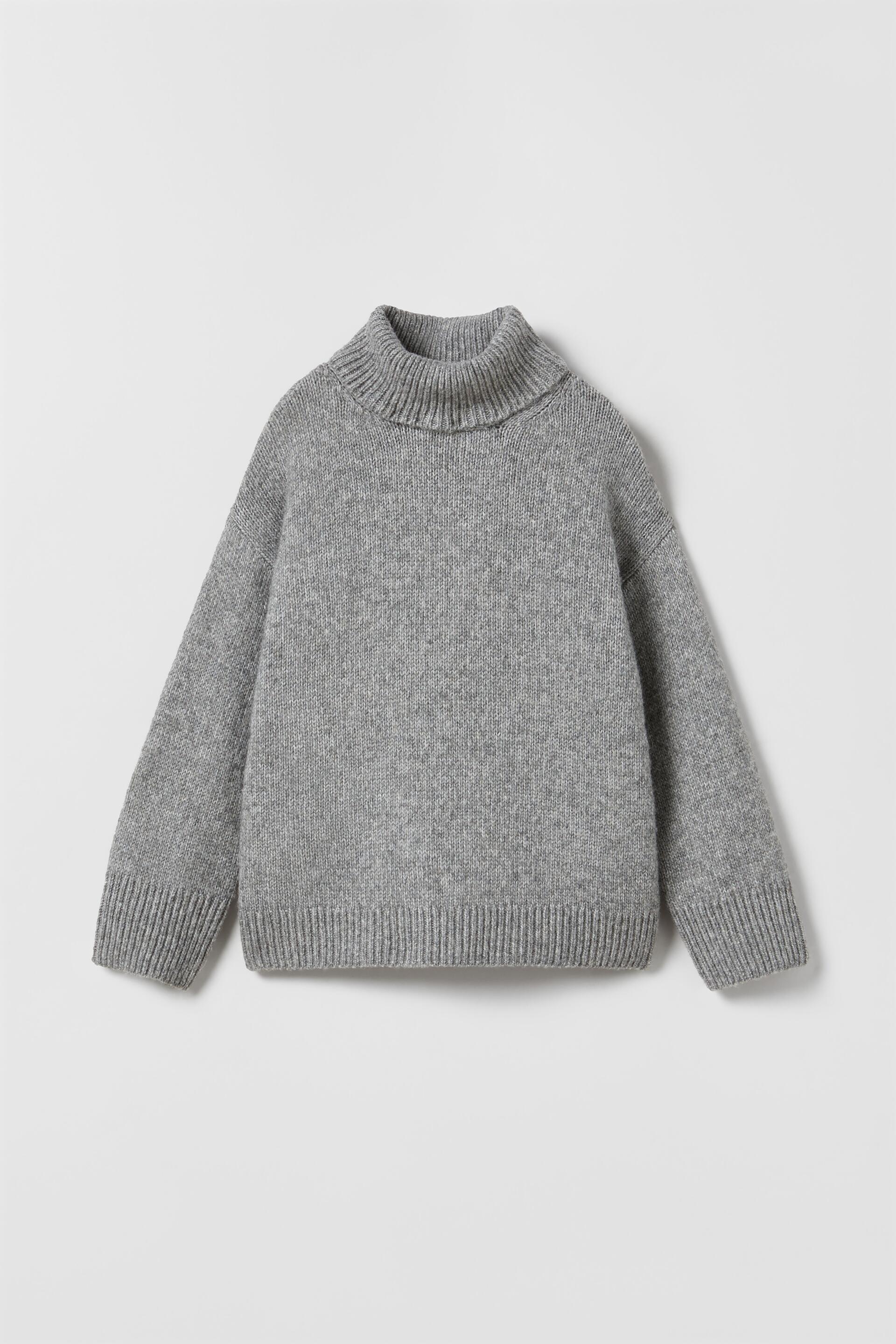 TURTLENECK KNITTED SWEATER - Mid-grey