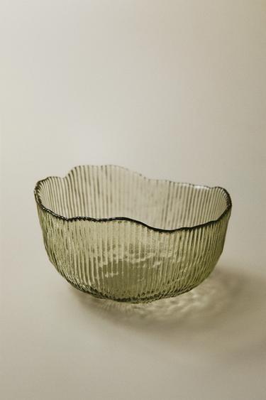 BOL VERRE RECYCLABLE RELIEF - Vert de Zara