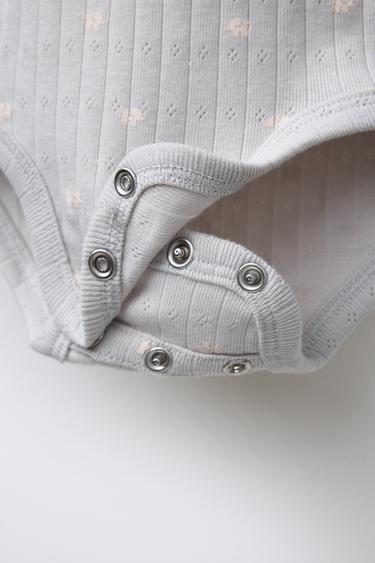 POINTELLE PRINT BODYSUIT AND JACKET SET - Light grey by Zara - Image 5