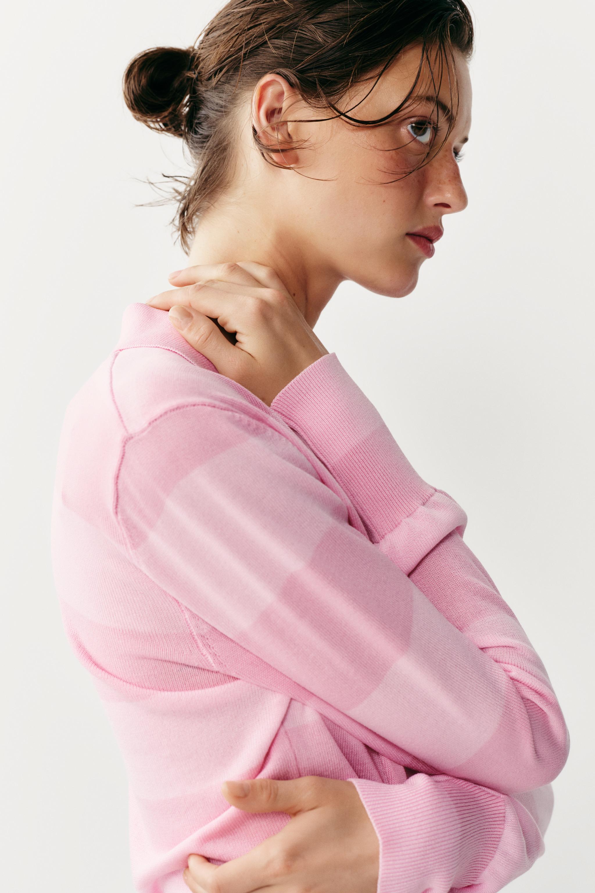 STRIPED KNIT POLO JACKET