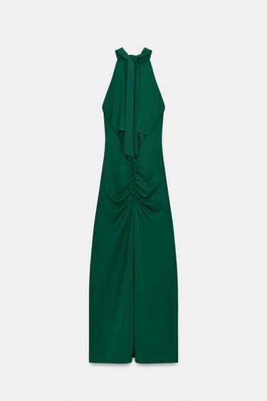 HALTER MIDI DRESS - Dark green by Zara - Image 5