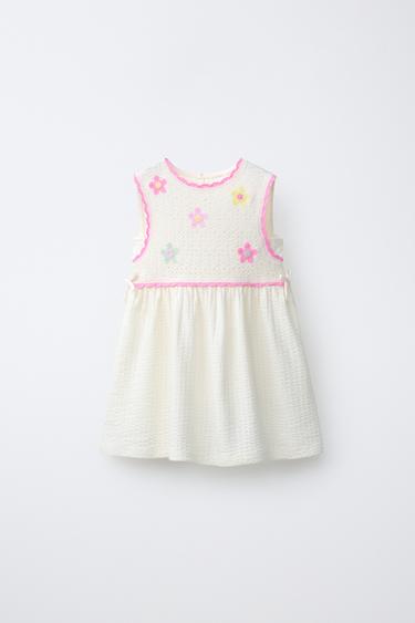 КОМБИНИРОВАННОЕ ПЛАТЬЕ С ЦВЕТОЧНЫМ ПРИНТОМ — ЭКРЮ от Zara — изображение 0