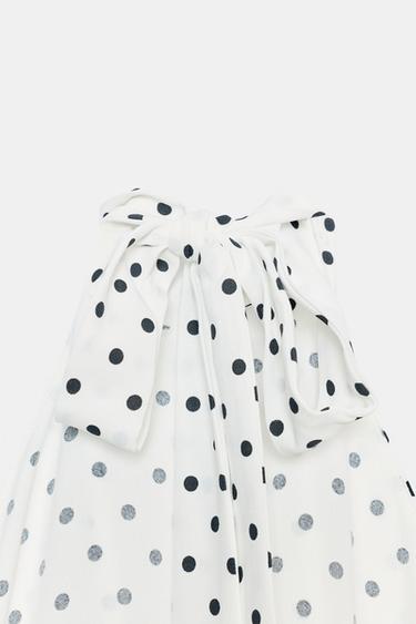 HALTER DOTS DRESS - Black / White by Zara - Image 8