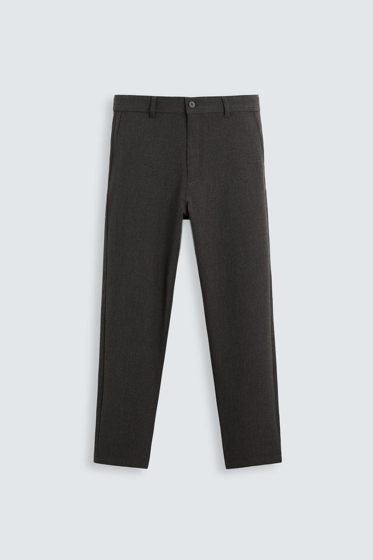 ZARA COMFORT TEXTURED CHINO TROUSERS