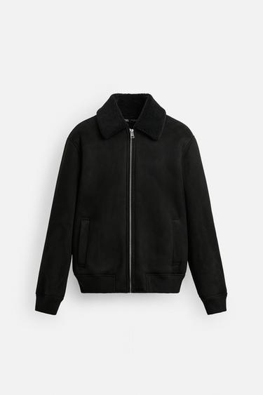 DOUBLE-FACED FAUX SUEDE JACKET - Black by Zara - Image 0
