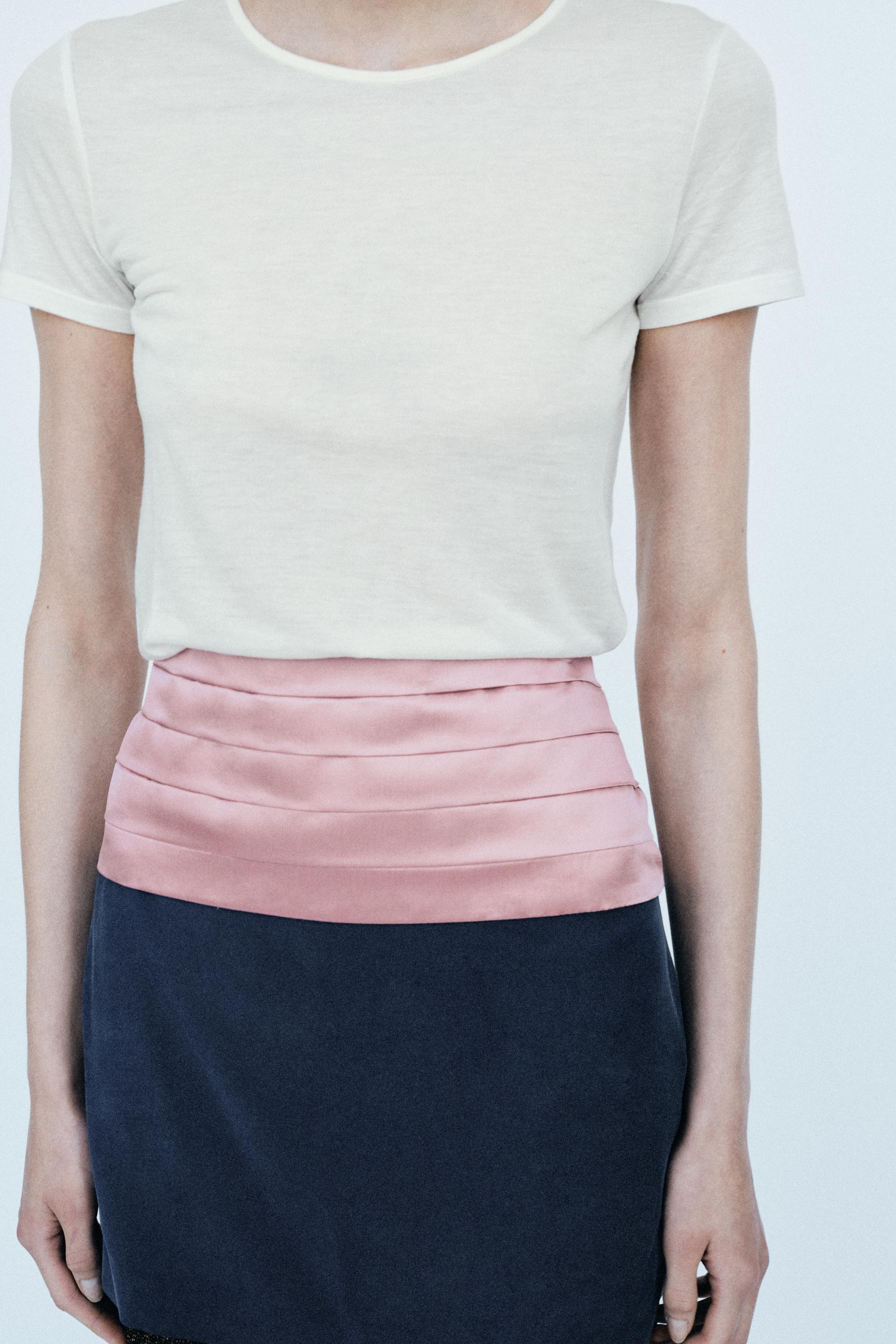 PLEATED SASH BELT — Pink